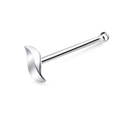 Glossy Leaf Silver Nose Stud NSKD-745